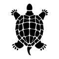 Siliconized turtle, top view. Minimalistic sticker. Royalty Free Stock Photo