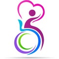 Disabled care love logo design Royalty Free Stock Photo