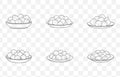 Print Chicken Nuggets Line Art Vector Set Delicious Crispy Chicken Bite Illustrations for Food Design Royalty Free Stock Photo