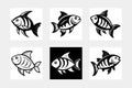 Fish line art vector illustration. Royalty Free Stock Photo