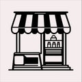 shop, store icon Vector silhouette illustration icon on a white background Royalty Free Stock Photo