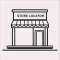 shop, store icon Vector silhouette illustration icon on a white background Royalty Free Stock Photo