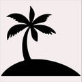 palm tree beach silhouette vector on a white background Royalty Free Stock Photo