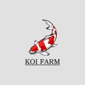 Koi fish logo template. Creative symbol of koi fish. Royalty Free Stock Photo