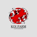 Koi fish logo template. Creative symbol of koi fish Royalty Free Stock Photo