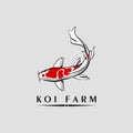 Koi fish logo template. Creative symbol of koi fish Royalty Free Stock Photo