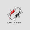 Koi fish logo template. Creative symbol of koi fish Royalty Free Stock Photo