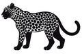 A silhouette leopard: sleek, elegant outline of a leopard, emphasizing its graceful form. Royalty Free Stock Photo