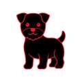 Playful Cute Dog Icon Silhouette Vector