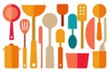 Comprehensive Kitchen Tools Silhouette Vector Collection Essential Cooking Utensils. Royalty Free Stock Photo