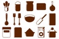 Comprehensive Kitchen Tools Silhouette Vector Collection Essential Cooking Utensils. Royalty Free Stock Photo