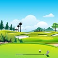 golf course scenery, Royalty Free Stock Photo