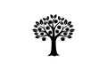 Apple Tree icon Modern Logo linocut vector illustration Royalty Free Stock Photo