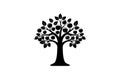 Apple Tree icon Modern Logo linocut vector illustration Royalty Free Stock Photo