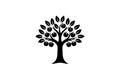 Apple Tree icon Modern Logo linocut vector illustration Royalty Free Stock Photo