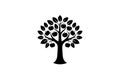 Apple Tree icon Modern Logo linocut vector illustration Royalty Free Stock Photo