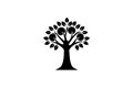 Apple Tree icon Modern Logo linocut vector illustration Royalty Free Stock Photo