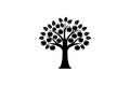 Apple Tree icon Modern Logo linocut vector illustration Royalty Free Stock Photo
