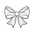 Outline Ribbon Bow Coloring Page for Creative Projects vector illustration. Royalty Free Stock Photo