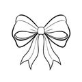 Outline Ribbon Bow Coloring Page for Creative Projects vector illustration. Royalty Free Stock Photo