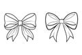 Outline Ribbon Bow Coloring Page for Creative Projects vector illustration. Royalty Free Stock Photo