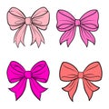 Outline Ribbon Bow Coloring Page for Creative Projects vector illustration. Royalty Free Stock Photo