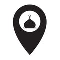 Vector Mosque Location Pin Icon Royalty Free Stock Photo