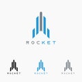 Rocket finance and space logo design in vector template Royalty Free Stock Photo
