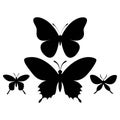 Set of Butterfly Silhouette Vector Designs illustration. Royalty Free Stock Photo