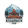 Kadarnath dham vector art illustration Royalty Free Stock Photo