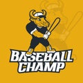 Baseball champ sports mascot logo design in vector template Royalty Free Stock Photo