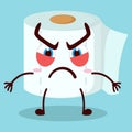 cute provoked expression of toilet paper character Royalty Free Stock Photo