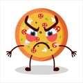 cute provoked expression of pizza character Royalty Free Stock Photo