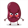 cute provoked expression of red bean character Royalty Free Stock Photo