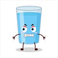 cute angry expression glass of water character Royalty Free Stock Photo