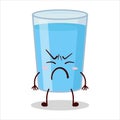 cute annoyed expression glass of water character Royalty Free Stock Photo