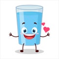 cute fall in love expression glass of water character Royalty Free Stock Photo