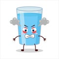 cute furious expression glass of water character Royalty Free Stock Photo
