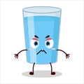 cute irritated expression glass of water character Royalty Free Stock Photo