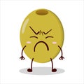 cute annoyed expression of olive character Royalty Free Stock Photo