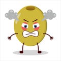 cute furious expression of olive character Royalty Free Stock Photo