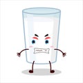 cute angry expression of milk character Royalty Free Stock Photo