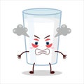 cute furious expression of milk character Royalty Free Stock Photo