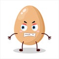 cute angry expression of egg character Royalty Free Stock Photo