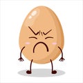 cute annoyed expression of egg character Royalty Free Stock Photo