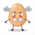 cute furious expression of egg character Royalty Free Stock Photo