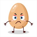 cute irritated expression of egg character Royalty Free Stock Photo