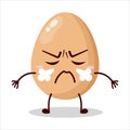 cute mad expression of egg character Royalty Free Stock Photo