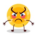 cute provoked expression of coin cartoon character Royalty Free Stock Photo