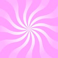 Pink sunburst twist spiral rays abstract poster background vector template design with wavy strips waves line curved spinning Royalty Free Stock Photo